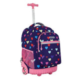 Travelers Club 4 Piece Rolling Backpack Set With Accessories,Heart