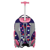 Travelers Club 4 Piece Rolling Backpack Set With Accessories,Heart
