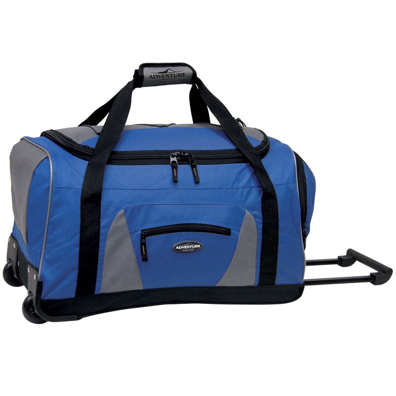 Travelers Club Adventure Travel Rolling Duffel Bag, Navy Blue, 22 - Inch