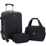 Travelers Club Chicago Hardside Expandable Spinner Luggage, Black, 3 Piece Set