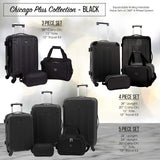 Travelers Club Chicago Hardside Expandable Spinner Luggage, Black, 3 Piece Set