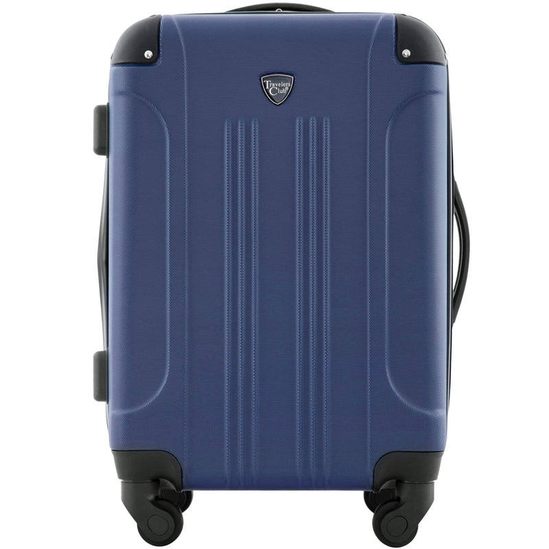 Travelers Club Chicago Hardside Expandable Spinner Luggage, Navy Blue, 22" Carry - On