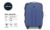 Travelers Club Chicago Hardside Expandable Spinner Luggage, Navy Blue, 22" Carry - On