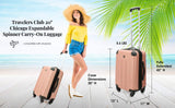 Travelers Club Chicago Hardside Expandable Spinner Luggage, Purple, 22" Carry - On