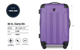 Travelers Club Chicago Hardside Expandable Spinner Luggage, Purple, 22" Carry - On