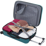 Travelers Club Chicago Hardside Expandable Spinner Luggage, Teal, 3 Piece Set