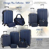 Travelers Club Chicago Hardside Expandable Spinner Luggages, Navy Blue, 5 Piece Set, TCL - 77995 - 410