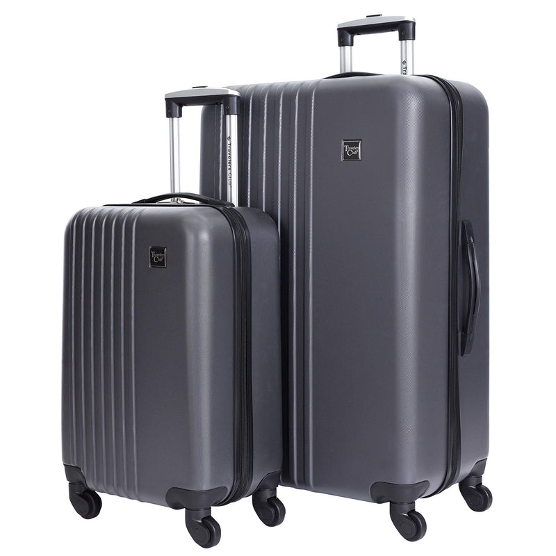 Travelers Club Cosmo Luggage, Charcoal Grey - 2 Piece Set (28"/20")