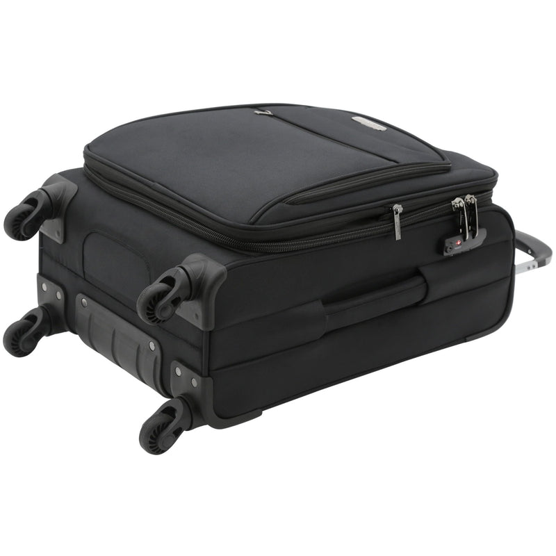 TRAVELERS CLUB Explorer 28" Suitcase Expandable Softside Spinner Check - in Luggage With 360 4 Wheel System - BLACK