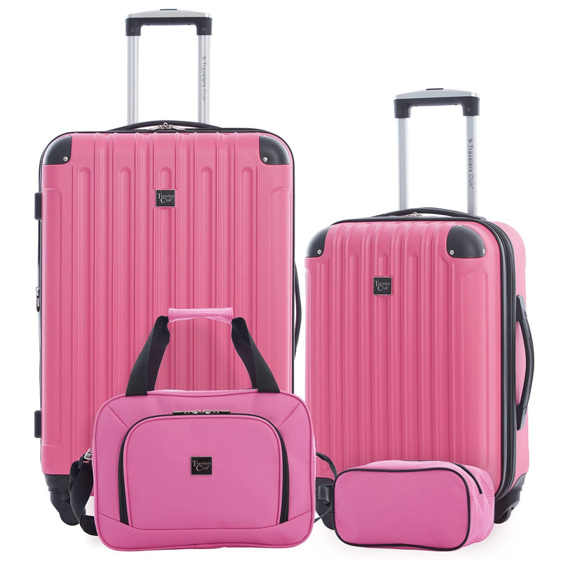 Travelers Club Midtown Hardside 4 - Piece Luggage Travel Set, Bubble Gum