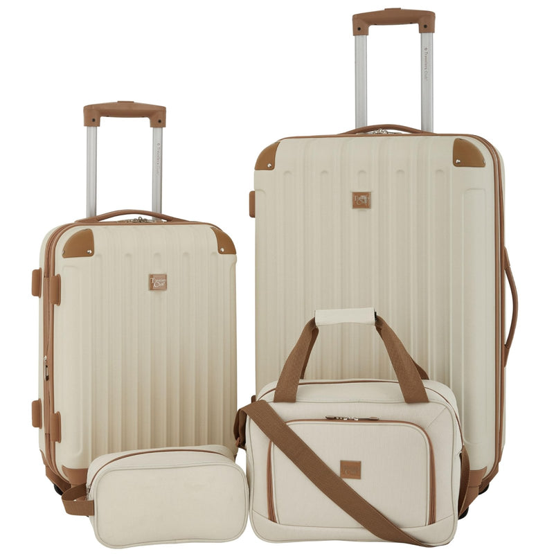 Travelers Club Midtown Hardside 4 - Piece Luggage Travel Set, Vanilla