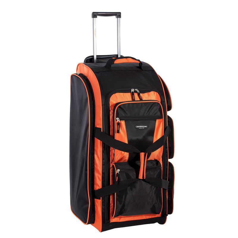 Travelers Club Xpedition 30 Inch Multi - Pocket Upright Rolling Duffel Bag, Bright Orange, 30'' Suitcase (85130 - 820)