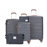 Travelhouse 5 Piece Luggage Sets with Spinner Wheels, Hardshell PP Suitcase Set with Tsa Lock, Lightweight Hardside Travel Suitcases with Waterproof Duffle Bag for Men Women