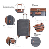 Travelhouse 5 Piece Luggage Sets with Spinner Wheels, Hardshell PP Suitcase Set with Tsa Lock, Lightweight Hardside Travel Suitcases with Waterproof Duffle Bag for Men Women