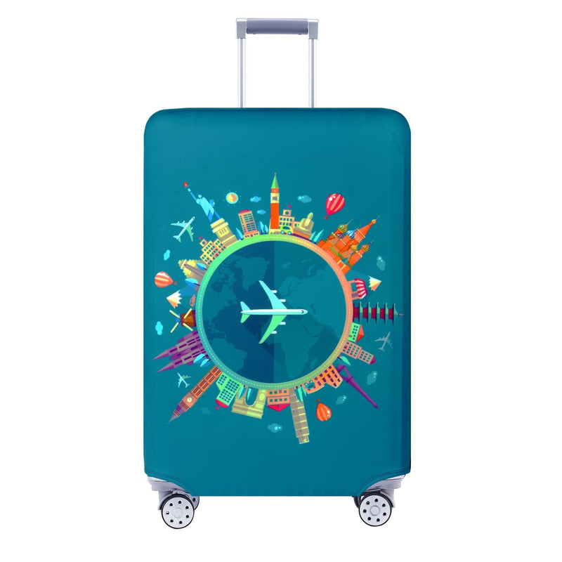 Travelkin Luggage Covers For Suitcase Tsa Approved,Suitcase Cover Protector Fit 18 - 32 Inch Luggage (Dreaming Blue, S)