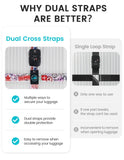 Travelkin Luggage Straps TSA Approved - Adjustable Cross Suitcase Straps with TSA Lock, Reinforced Buckle, Unique Pattern - Secure Heavy Duty Luggage Straps for Travel (Journey)