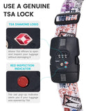 Travelkin Luggage Straps TSA Approved - Adjustable Cross Suitcase Straps with TSA Lock, Reinforced Buckle, Unique Pattern - Secure Heavy Duty Luggage Straps for Travel (Journey)