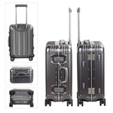 TRAVELKING All Aluminum Carry On Luggage with TSA Locks Fashion Cool Metal Hard Shell Spinner Suitcase (Grey, 20 Inch)