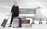 TRAVELKING All Aluminum Carry On Luggage with TSA Locks Fashion Cool Metal Hard Shell Spinner Suitcase (Grey, 20 Inch)