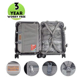 TRAVELKING All Aluminum Carry On Luggage with TSA Locks Fashion Cool Metal Hard Shell Spinner Suitcase (Grey, 20 Inch)