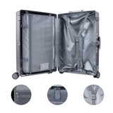 TRAVELKING All Aluminum Carry On Luggage Zipperless Hard Shell Luggage Case with TSA Lock Spinner Alloy Metal Suitcase (Grey, 20")