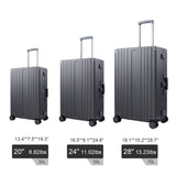 TRAVELKING All Aluminum Carry On Luggage Zipperless Hard Shell Luggage Case with TSA Lock Spinner Alloy Metal Suitcase (Grey, 20")