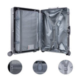 TRAVELKING All Aluminum Carry On Luggage Zipperless Hard Shell Luggage Case with TSA Lock Spinner Alloy Metal Suitcase (Silver, 20")