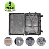 TRAVELKING All Aluminum Luggage with TSA Locks Metal Hard Shell Zipperless Spinner Alloy Metal Suitcase (Cool Metallic, 24 Inch)