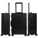 TRAVELKING All Aluminum Luggage with TSA Locks Metal Hard Shell Zipperless Spinner Alloy Metal Suitcase (Cool Metallic, 24 Inch)