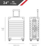 TRAVELKING All Aluminum Luggage with TSA Locks Metal Hard Shell Zipperless Spinner Alloy Metal Suitcase (Cool Metallic, 24 Inch)