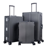 TRAVELKING All Aluminum Luggage Zipperless Hard Shell Luggage Case with TSA Lock Spinner Alloy Metal Suitcase (Grey, 28")