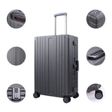 TRAVELKING All Aluminum Luggage Zipperless Hard Shell Luggage Case with TSA Lock Spinner Alloy Metal Suitcase (Grey, 28")