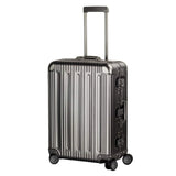 TRAVELKING All Aluminum Luggage Zipperless Hard Shell Suitcase with TSA Lock Spinner Wheels Lightweight Metal Alloy Suitcases (Grey, 24 inch)