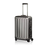 TRAVELKING All Aluminum Luggage Zipperless Hard Shell Suitcase with TSA Lock Spinner Wheels Lightweight Metal Alloy Suitcases (Grey, 28 inch)