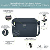 Travelon Anti - Theft Classic Convertible Crossbody & Waist Pack