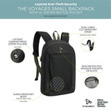 Travelon Anti - Theft The Voyages Small Backpack with XL Water Bottle Pocket