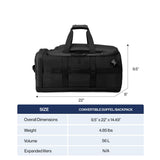 Travelpro Altitude Convertible Duffel/Backpack 56L, Water Resistant, Work, Business, Men and Women, Jet Black