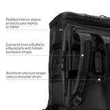 Travelpro Altitude Convertible Duffel/Backpack 56L, Water Resistant, Work, Business, Men and Women, Jet Black
