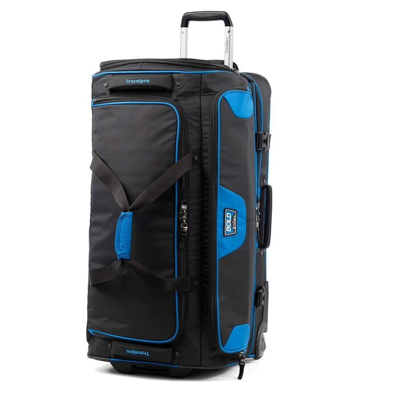 Travelpro Bold Drop Bottom Wheeled Rolling Duffel Bag, Blue/Black, 30 - Inch