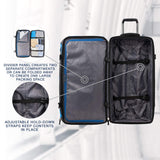 Travelpro Bold Drop Bottom Wheeled Rolling Duffel Bag, Blue/Black, 30 - Inch