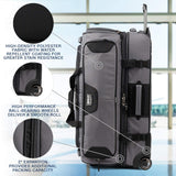 Travelpro Bold Drop Bottom Wheeled Rolling Duffel Bag, Grey/Black, 30 - Inch