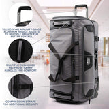 Travelpro Bold Drop Bottom Wheeled Rolling Duffel Bag, Grey/Black, 30 - Inch