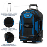 Travelpro Bold Softside 2 - Piece Set — Expandable 2 - Wheel Upright Carry - On Luggage with Backpack, Blue/Black