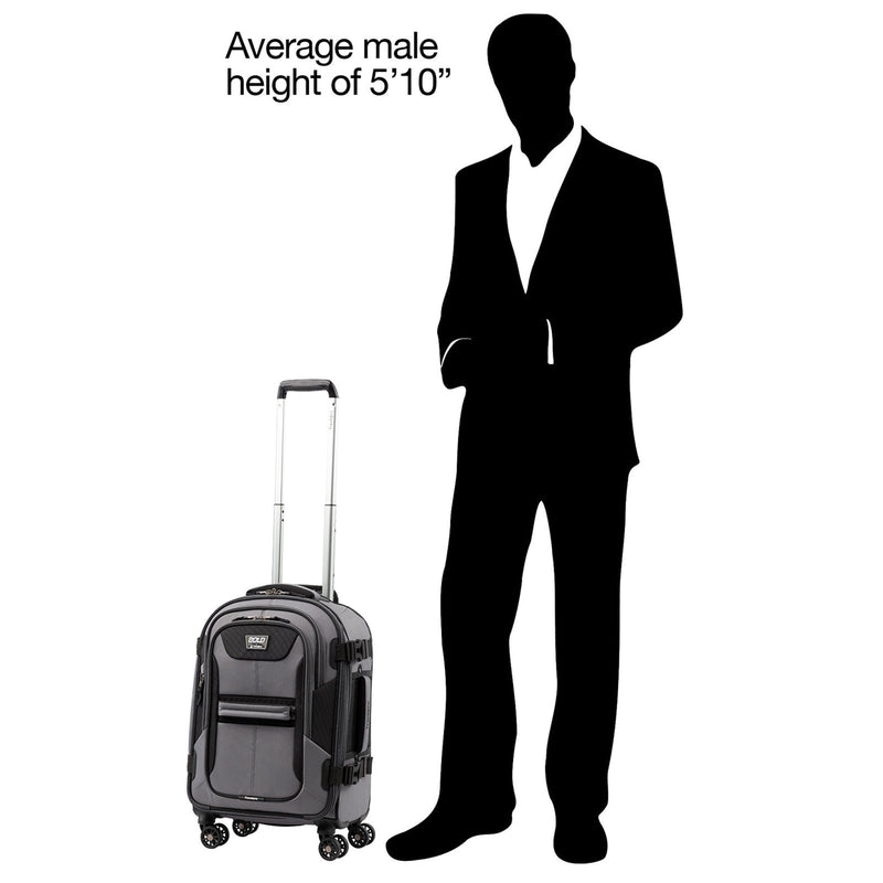 Travelpro Bold Softside Expandable Carry on Spinner Luggage, Carry on 21 - Inch, Grey/Black