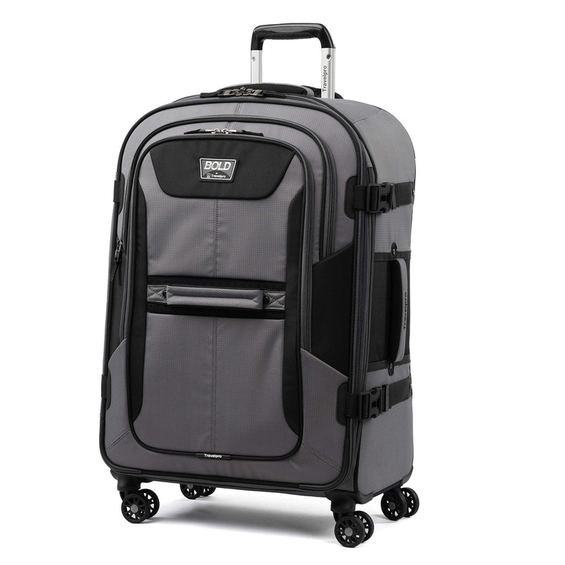 Travelpro Bold Softside Expandable Check in Spinner Luggage, Check in 26 - Inch, Grey/Black