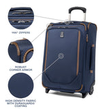 Travelpro Crew Classic Lightweight Softside Expandable Carry on Luggage, 2 Wheel Upright Rollaboard Suitcase, Men and Women, Carry On 22 - Inch, Patriot Blue