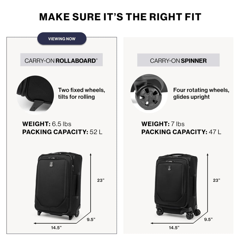 Travelpro Crew Classic Lightweight Softside Expandable Carry on Luggage, 2 Wheel Upright Rollaboard Suitcase, Men and Women, Carry On 22 - Inch, Patriot Blue