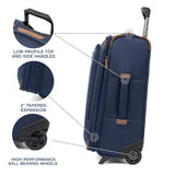 Travelpro Crew Classic Lightweight Softside Expandable Carry on Luggage, 2 Wheel Upright Rollaboard Suitcase, Men and Women, Carry On 22 - Inch, Patriot Blue