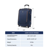Travelpro Crew Classic Lightweight Softside Expandable Carry on Luggage, 2 Wheel Upright Rollaboard Suitcase, Men and Women, Carry On 22 - Inch, Patriot Blue