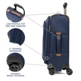 Travelpro Crew Classic Lightweight Softside Expandable Carry on Luggage, 8 Wheel Spinner Suitcase, Men and Women, Carry On 21 - Inch, Patriot Blue